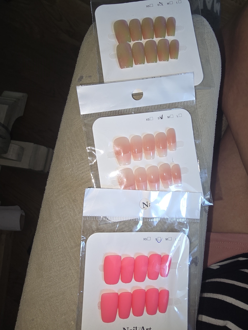 Press-On Nail Set — Assorted Pink & Peach Ombre